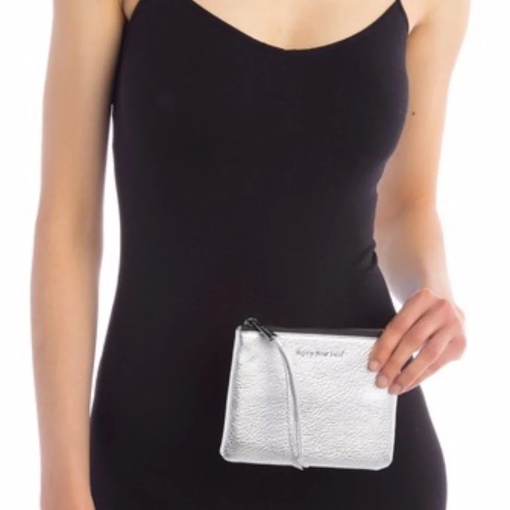 Aimee Kestenberg Silver Dubai Leather Phrase Pouch